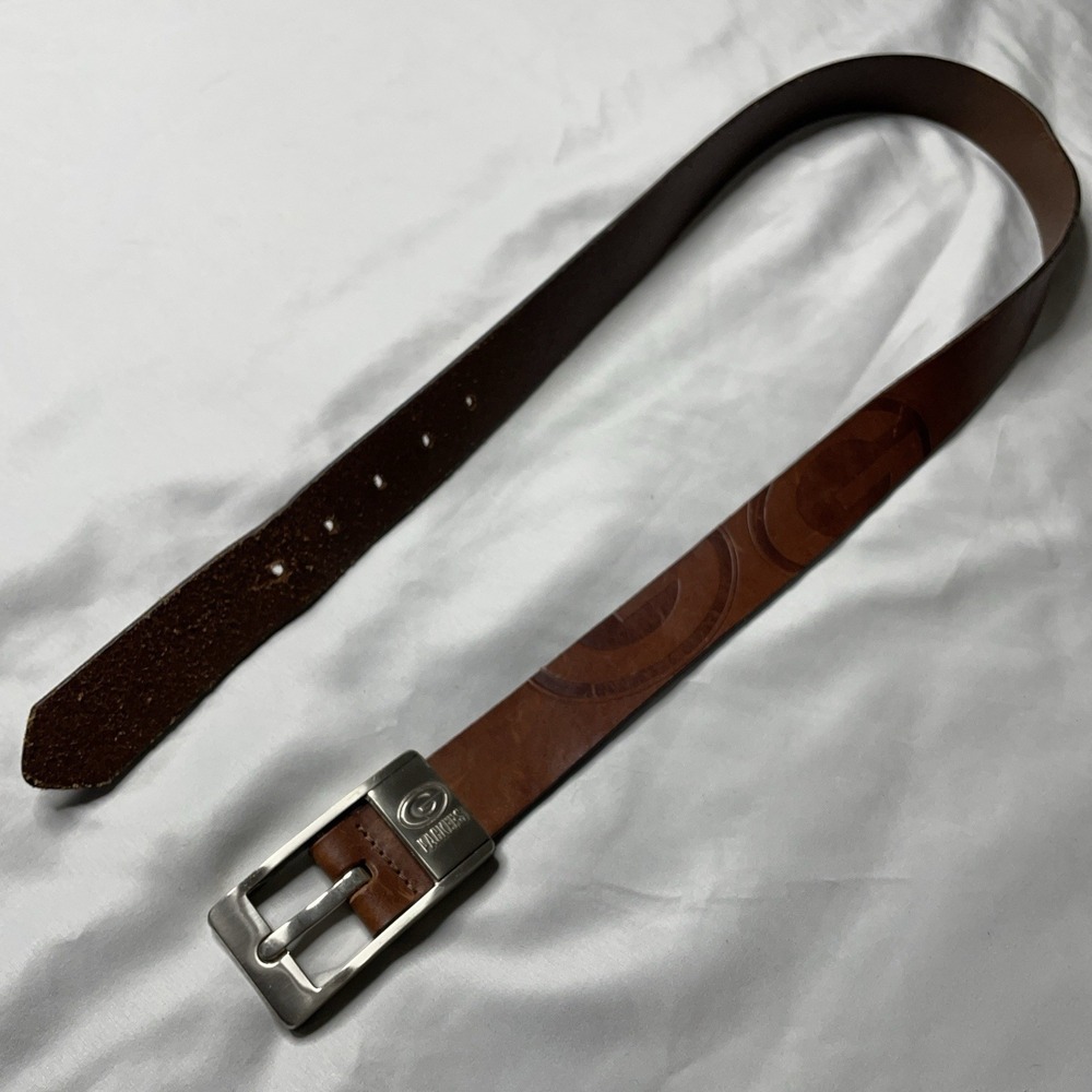 NFL Green Bay Packers Leather Belt Mens 36 Eagles Wings Brown Logo Embossed - Picture 8 of 12